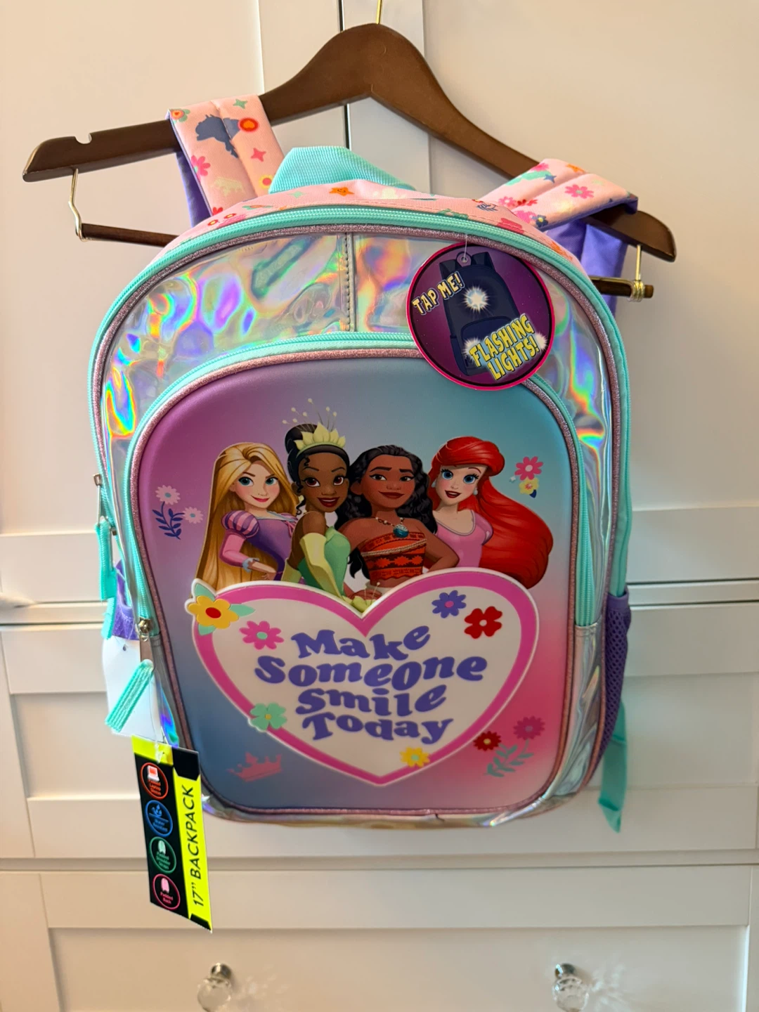 Disney Princess Backpack with Flashing Lights 17"
