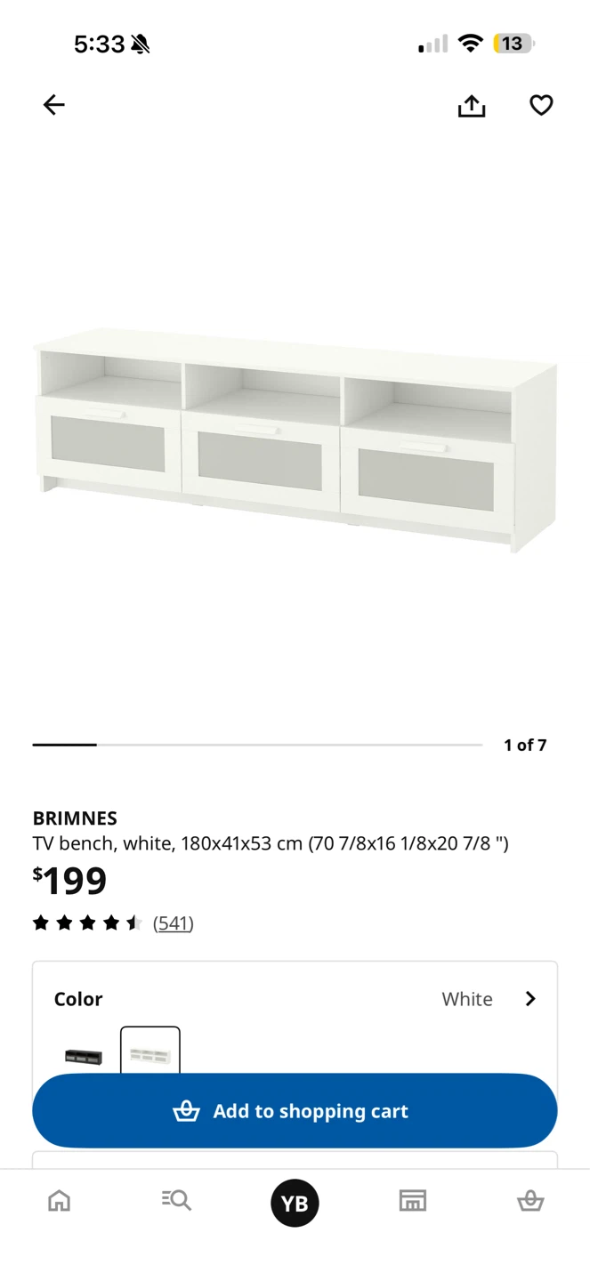 IKEA BRIMNES TV Bench White - photo 2