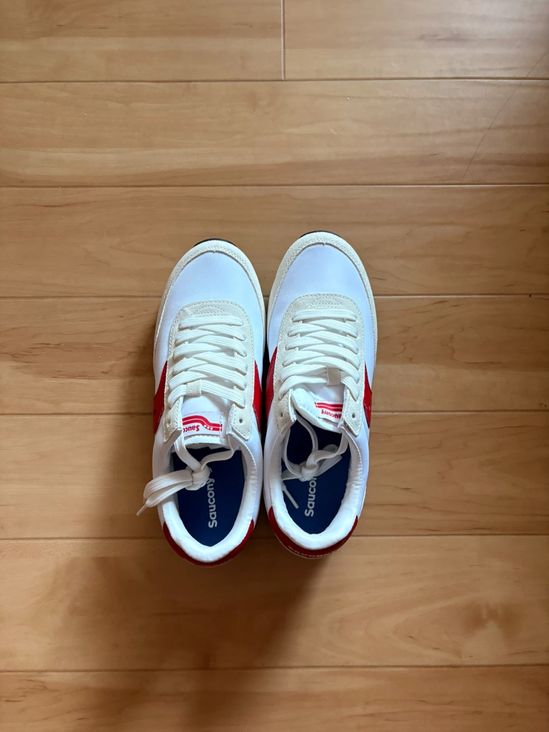 Saucony White and Red Sneakers