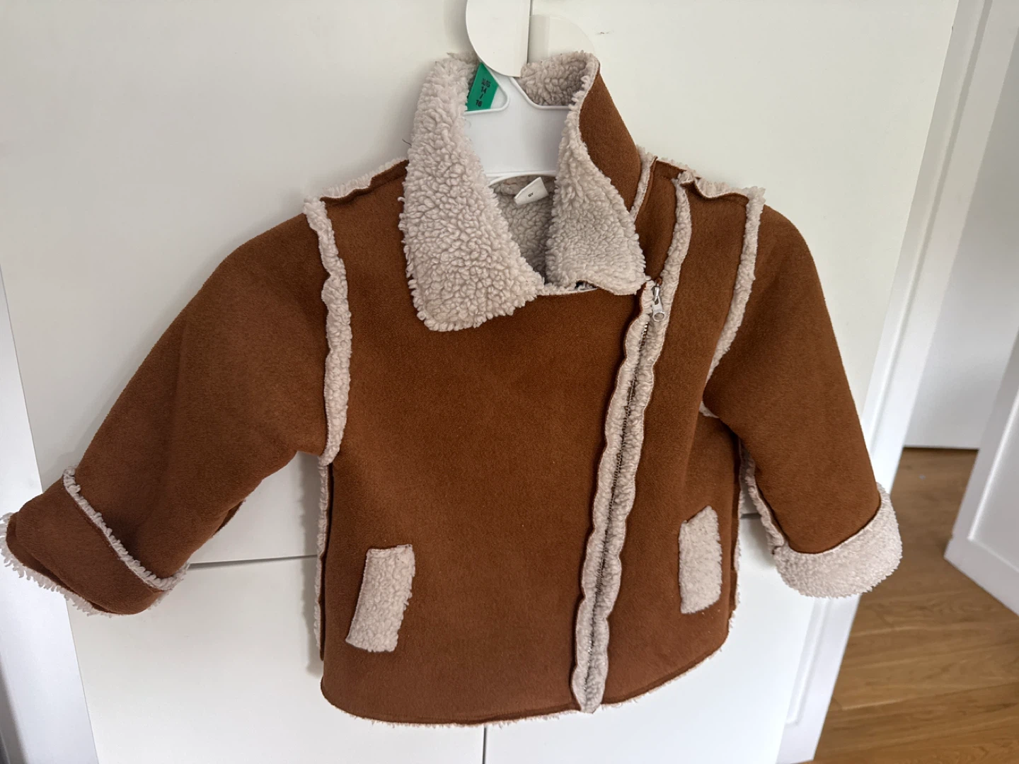 Kids Brown Faux Suede Sherpa Lined Jacket