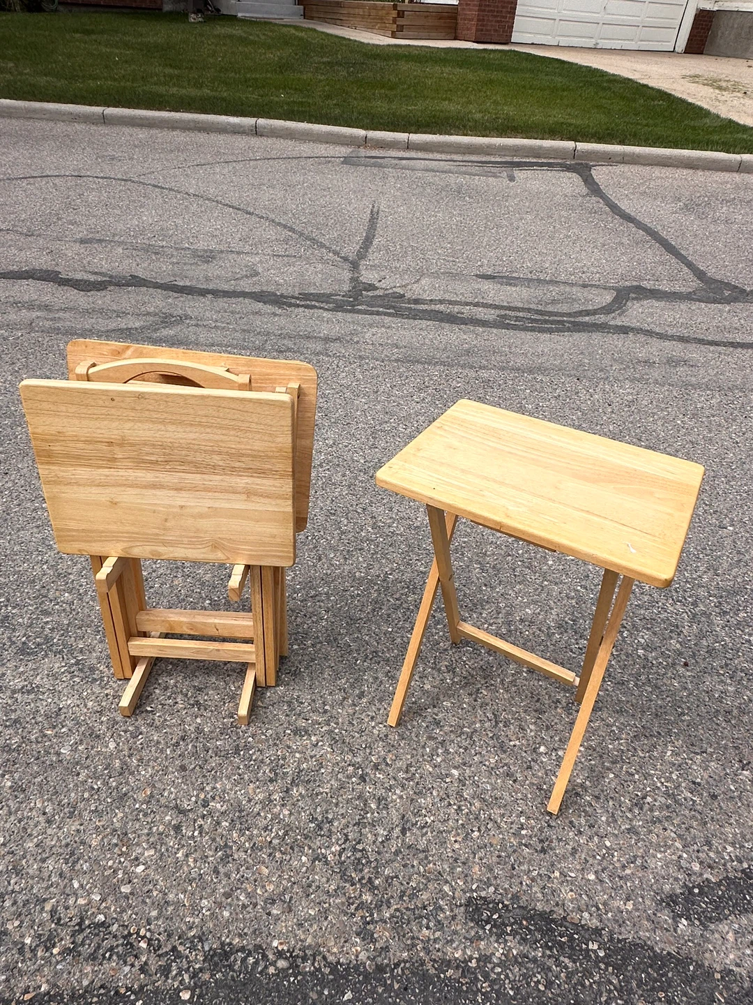 Wooden TV Tray Tables (Set of 5)