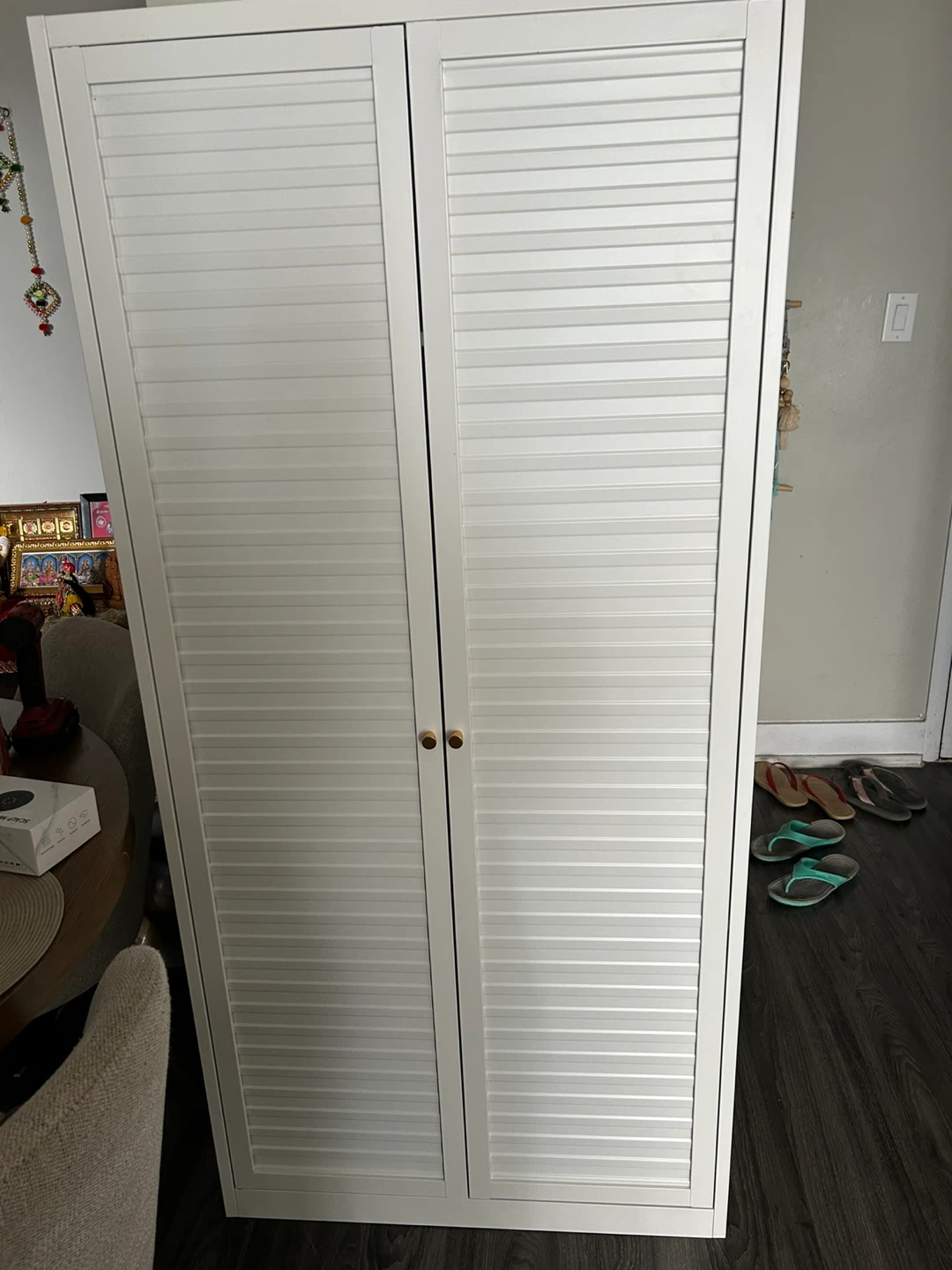 White Double Door Wardrobe with Hanging Rail - photo 2