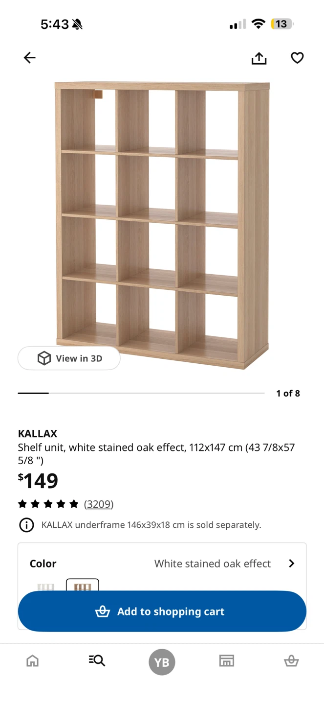 IKEA KALLAX Shelf Unit (4x4) – Oak Effect - photo 2