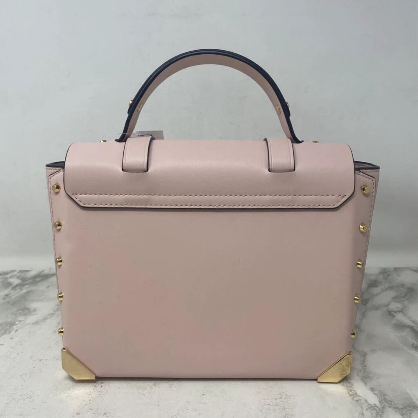 Michael Kors Pink Studded Leather Satchel Handbag - photo 4