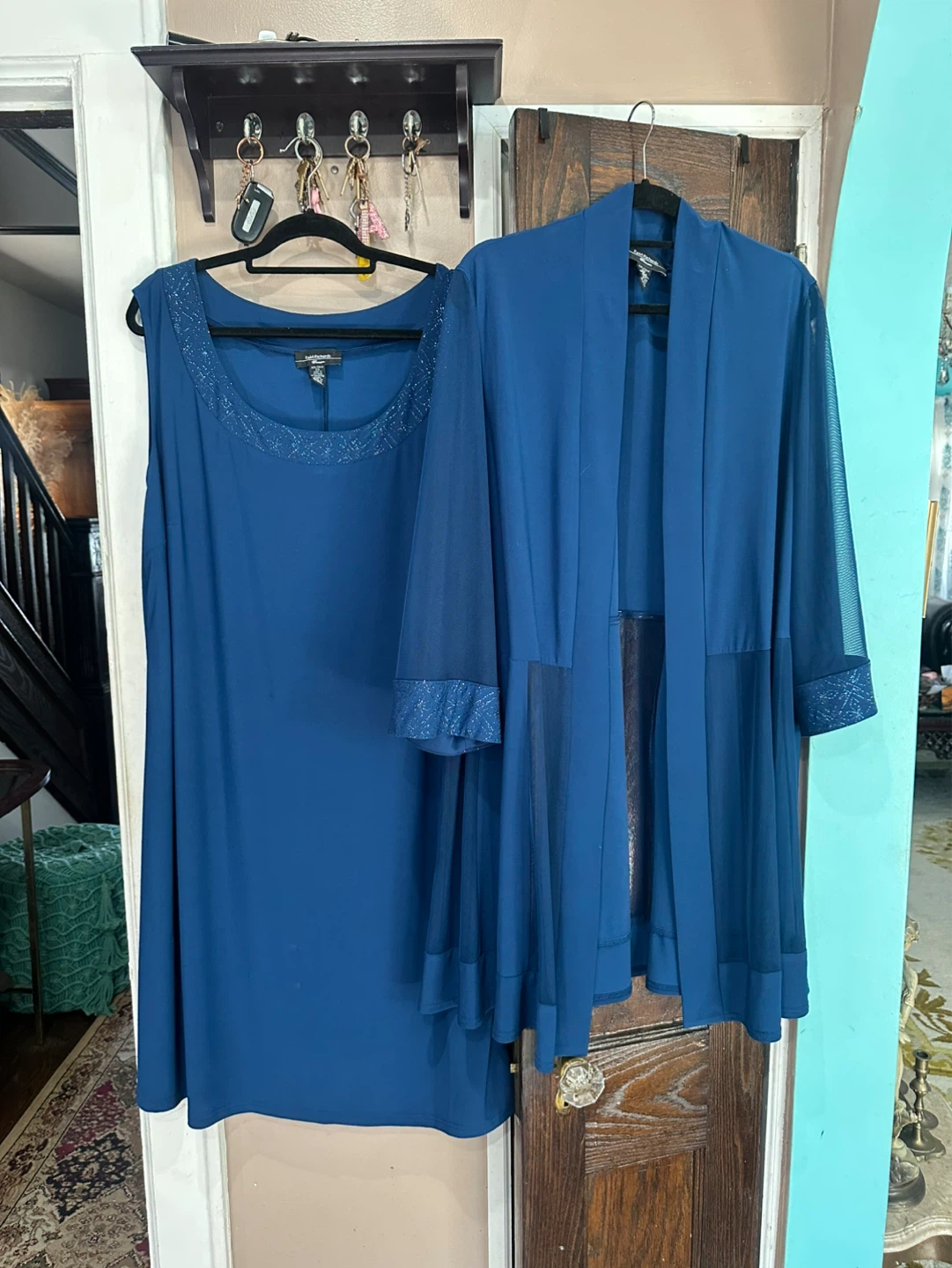 R&M Richards Blue 2-Piece Dress Set