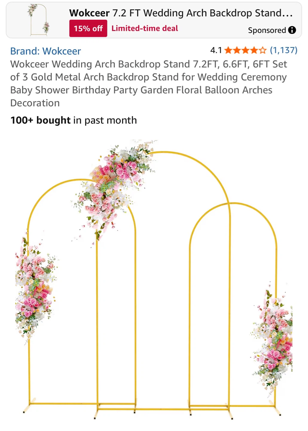 Wokceer Arch Backdrop Stand Set