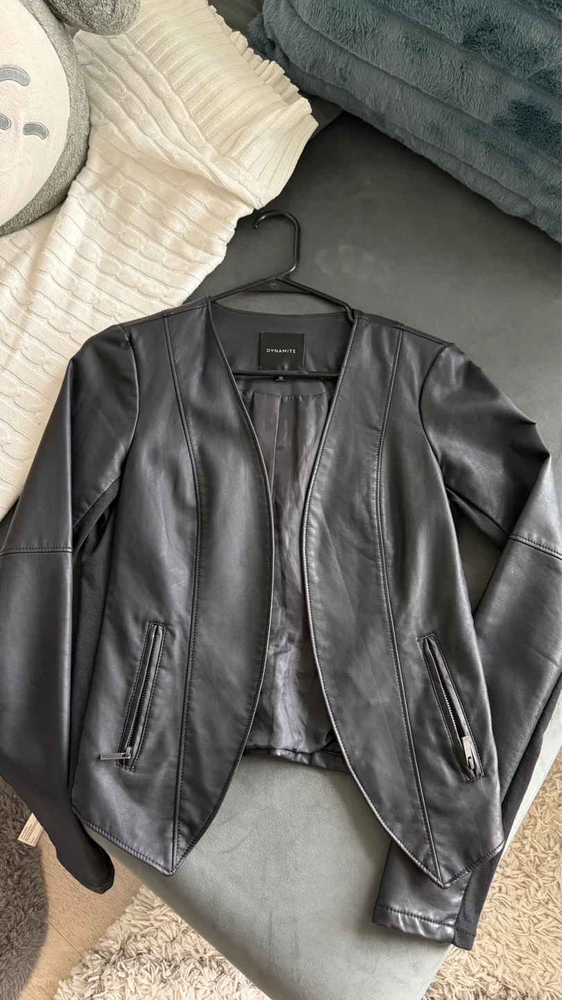 Dynamite Black Faux Leather Jacket