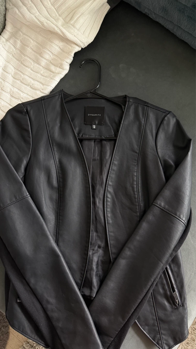 Dynamite Black Faux Leather Jacket - photo 3