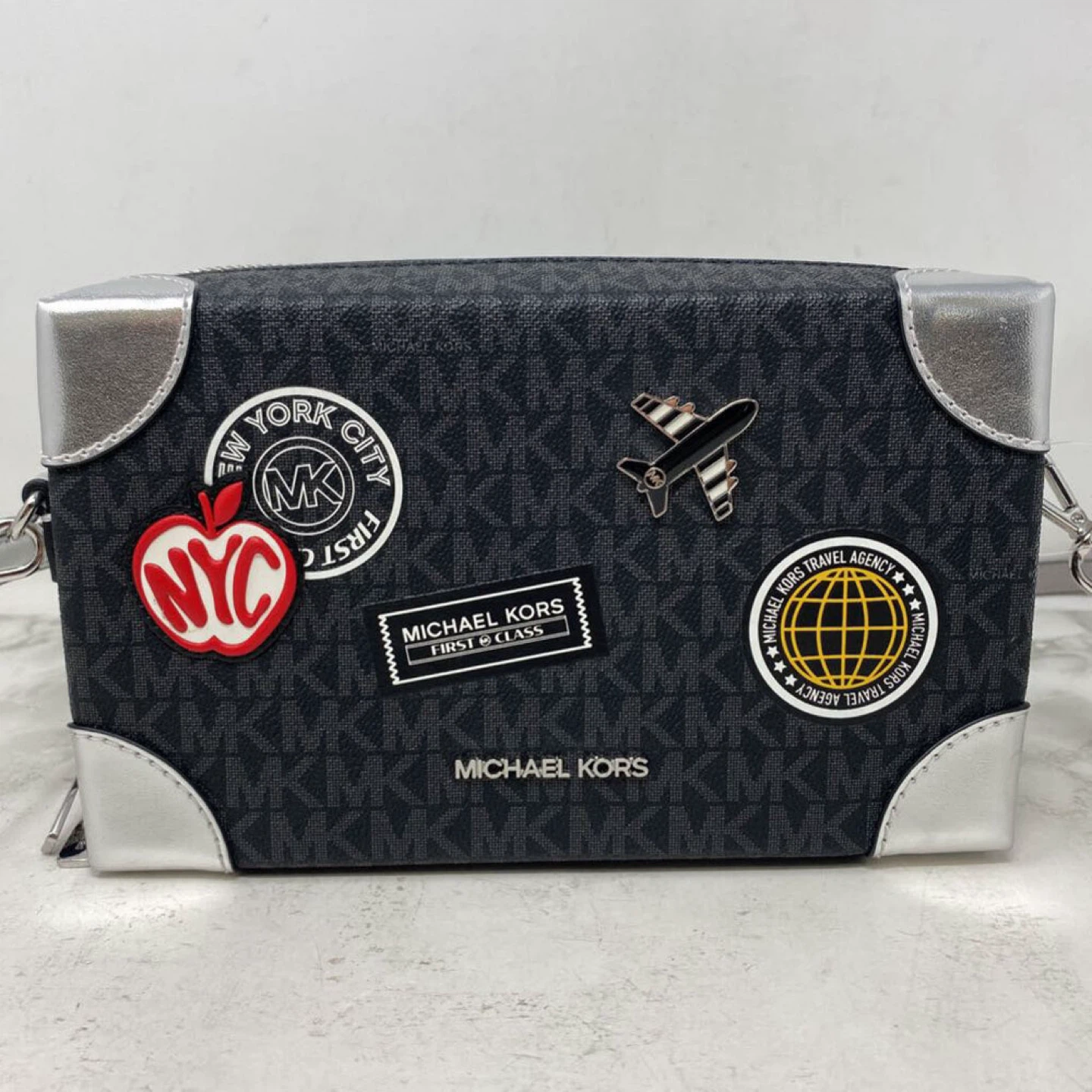 Michael Kors Jeanie Crossbody Bag – Black/Silver