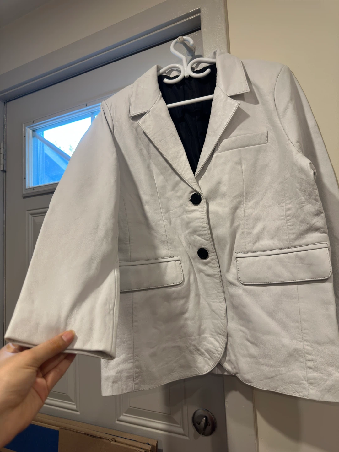 White genuine leather Blazer - photo 3