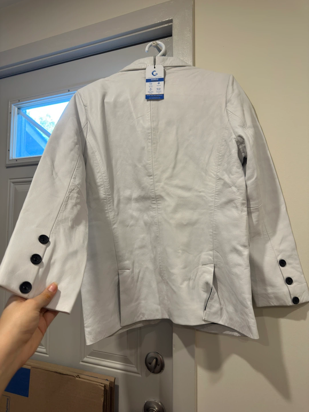 White genuine leather Blazer - photo 2