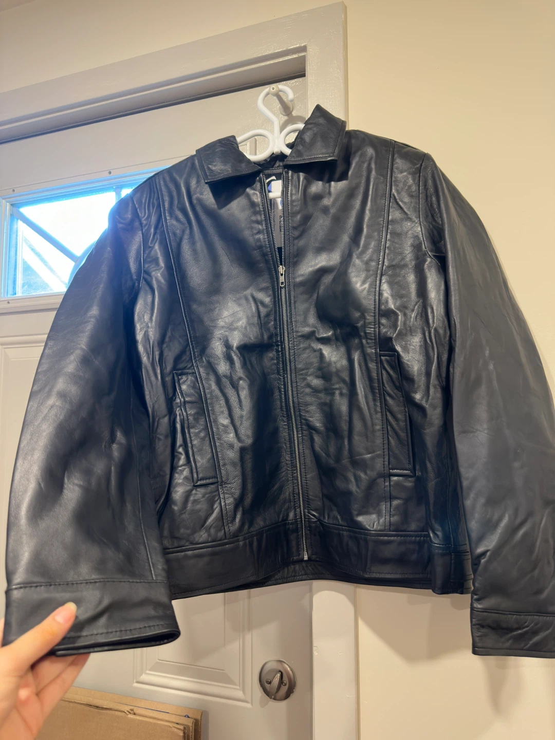 Black Leather Jacket (genuine leather)