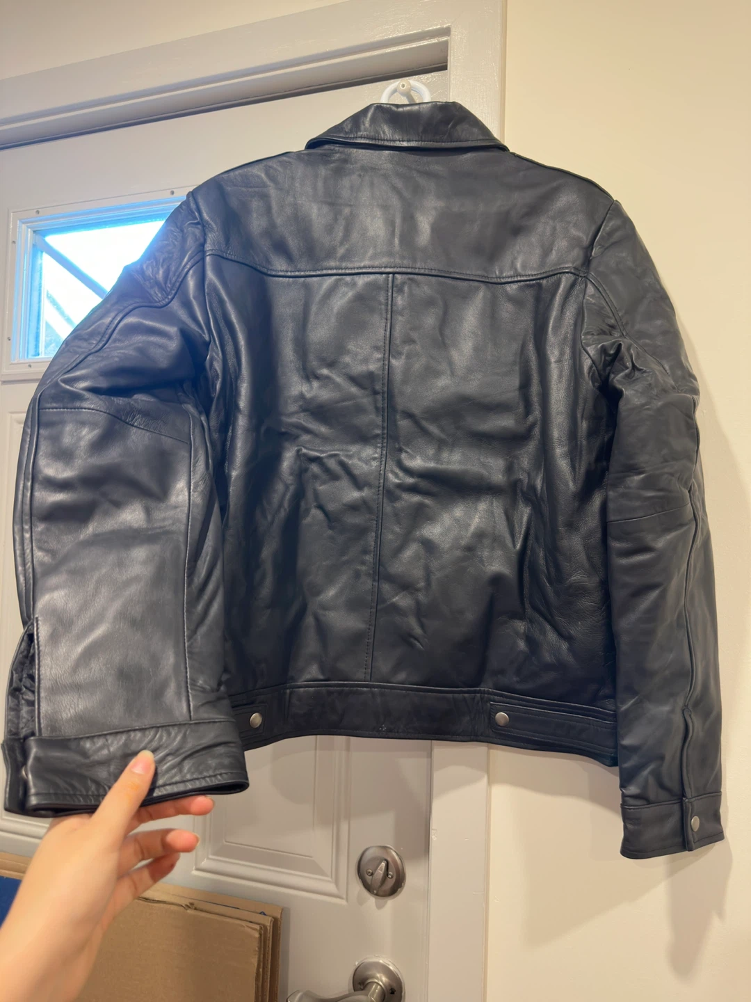 Black Leather Jacket (genuine leather) - photo 2