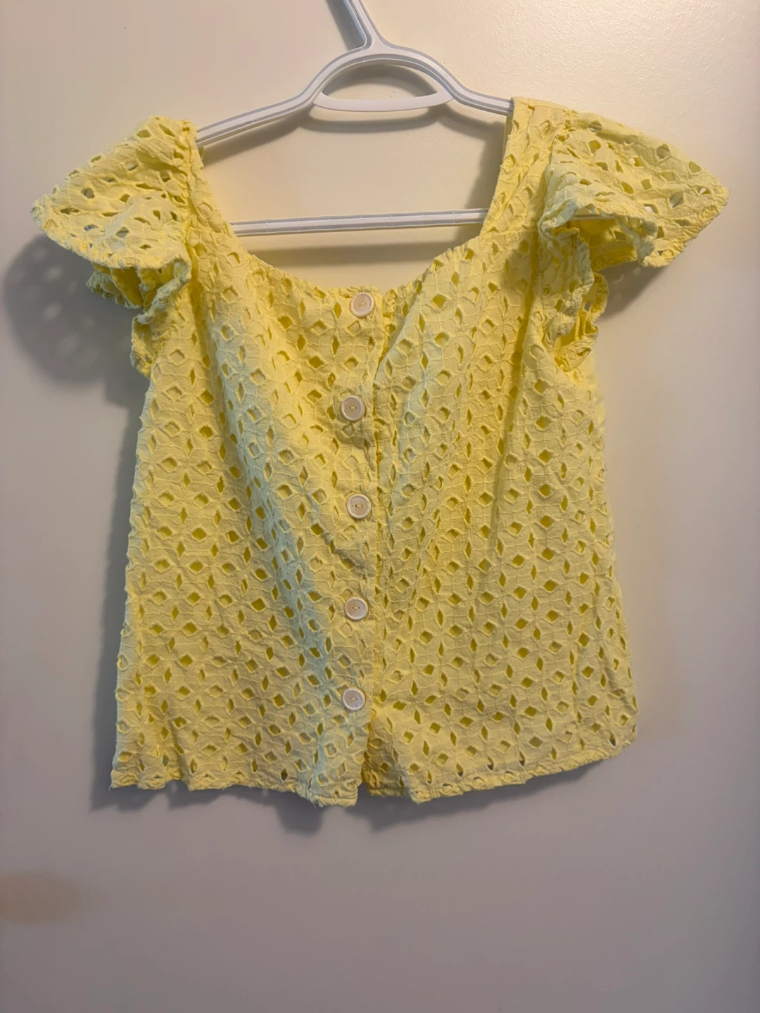 ZARA Kids Yellow Eyelet Blouse