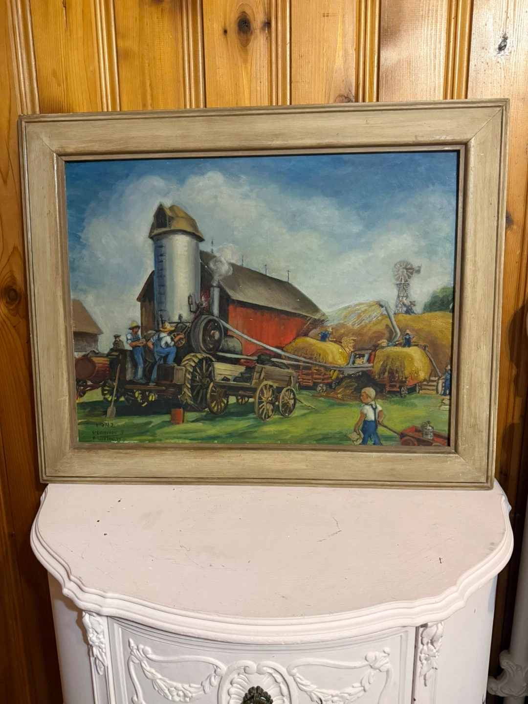 Vintage American farming painting