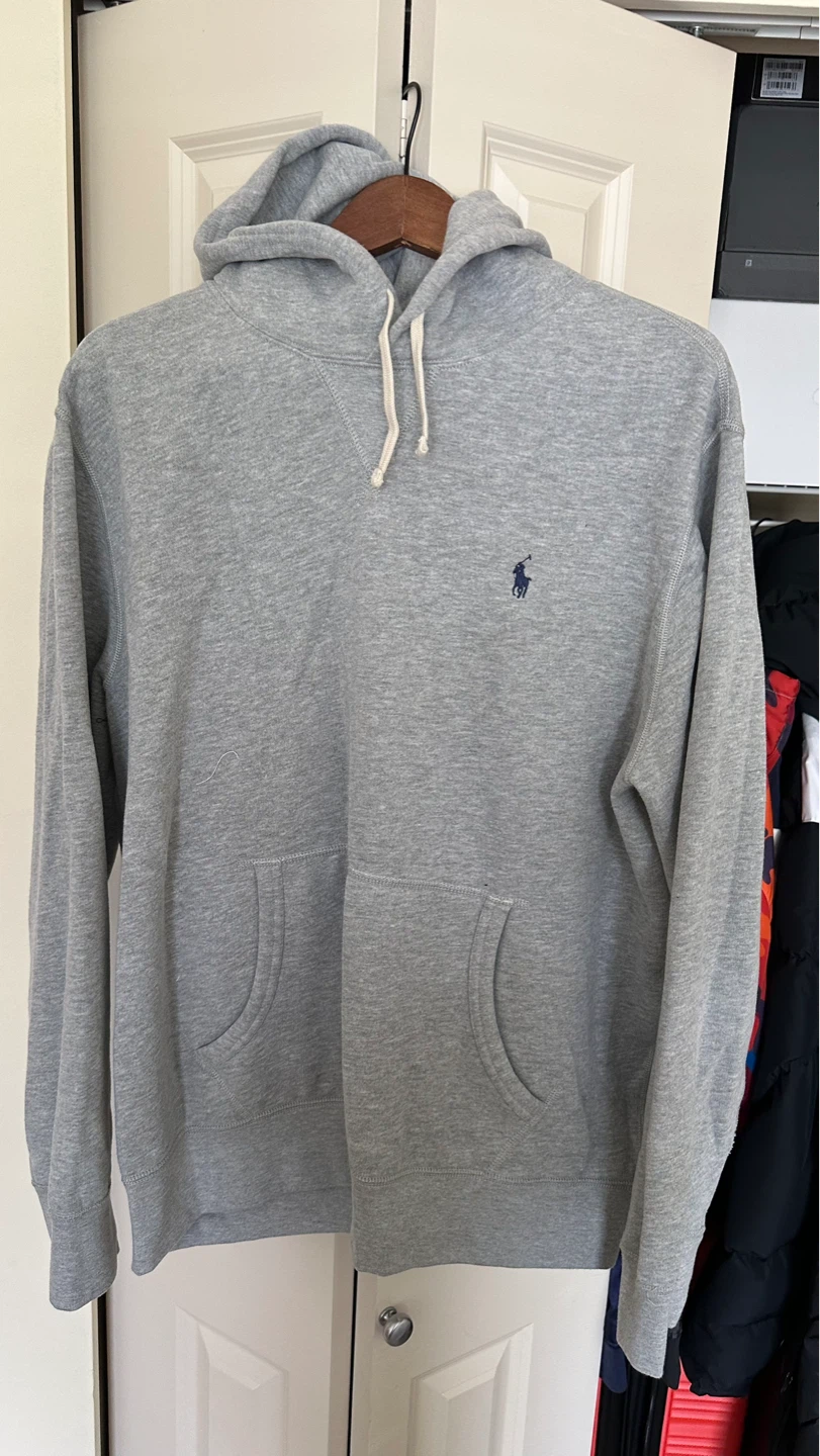 Grey Polo Ralph Lauren Hoodie - Size L