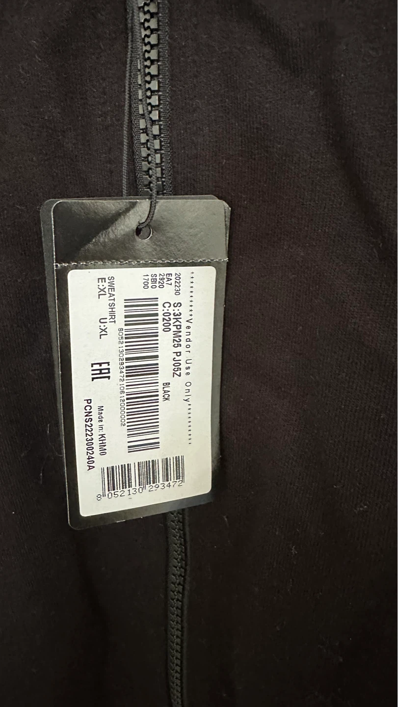Emporio Armani Black Sweatshirt Full Zip Hoodie EAXL - photo 2