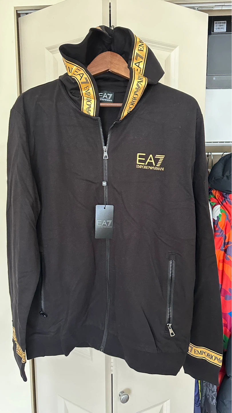 Emporio Armani Black Sweatshirt Full Zip Hoodie EAXL