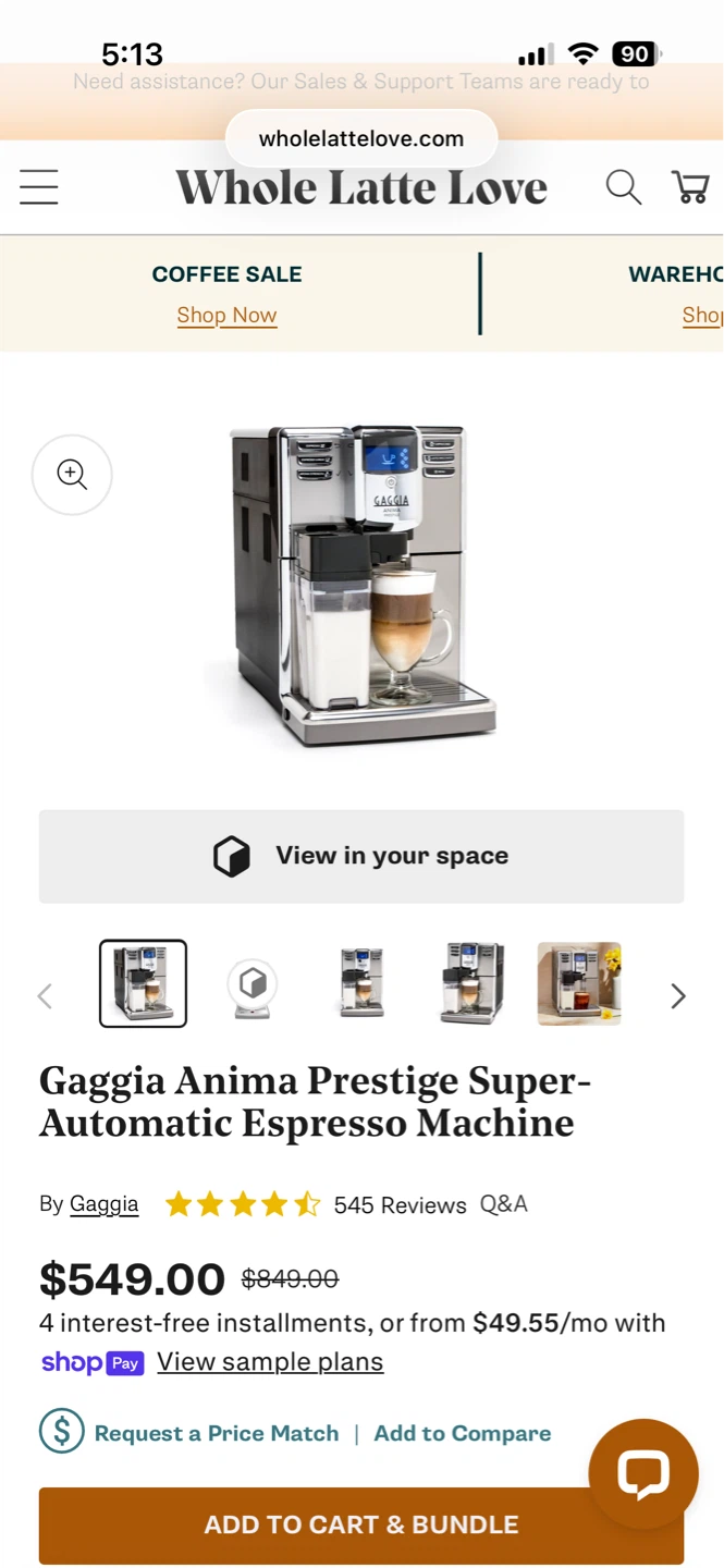 Gaggia Anima Prestige Super-Automatic Espresso Machine
