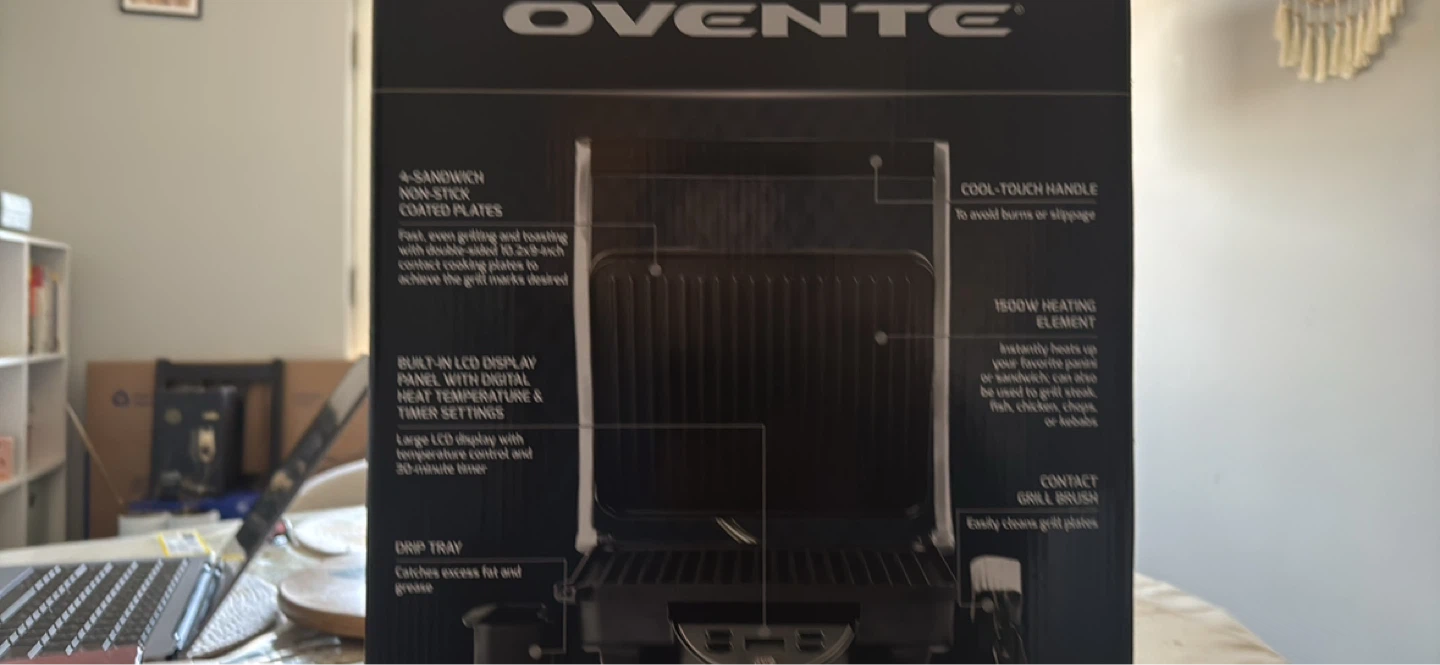Ovente GP1000BR Digital Panini Grill - photo 2