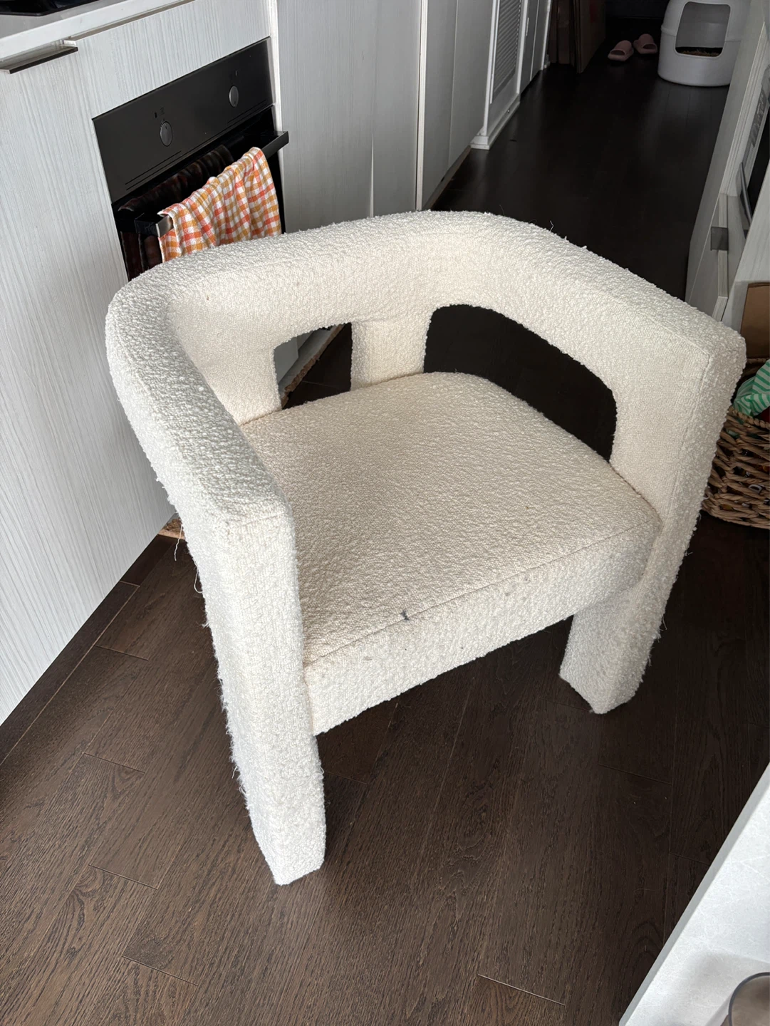 Cream Bouclé Accent Chair