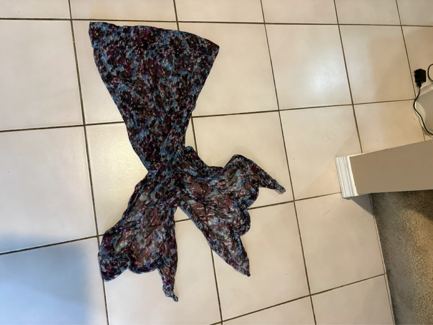 Sheer Floral Scarf