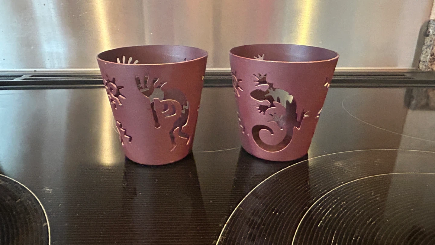 Mexican Set of 2 Decorative Candle Holders