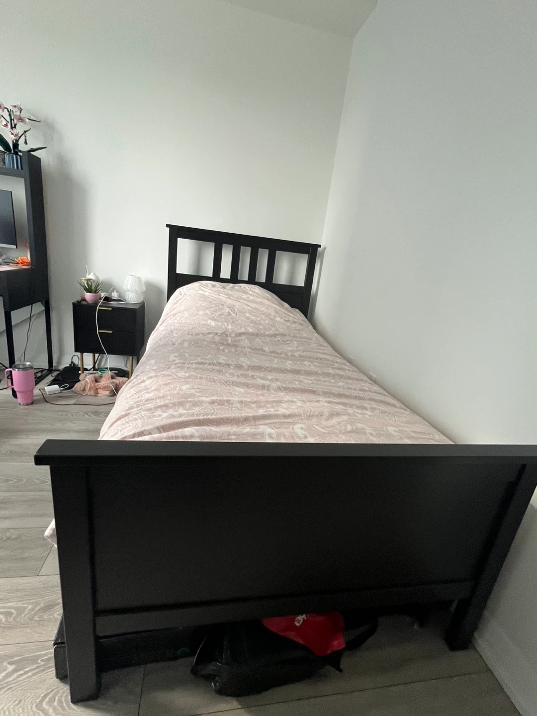 Black Twin Bed Frame with Mattress - photo 4