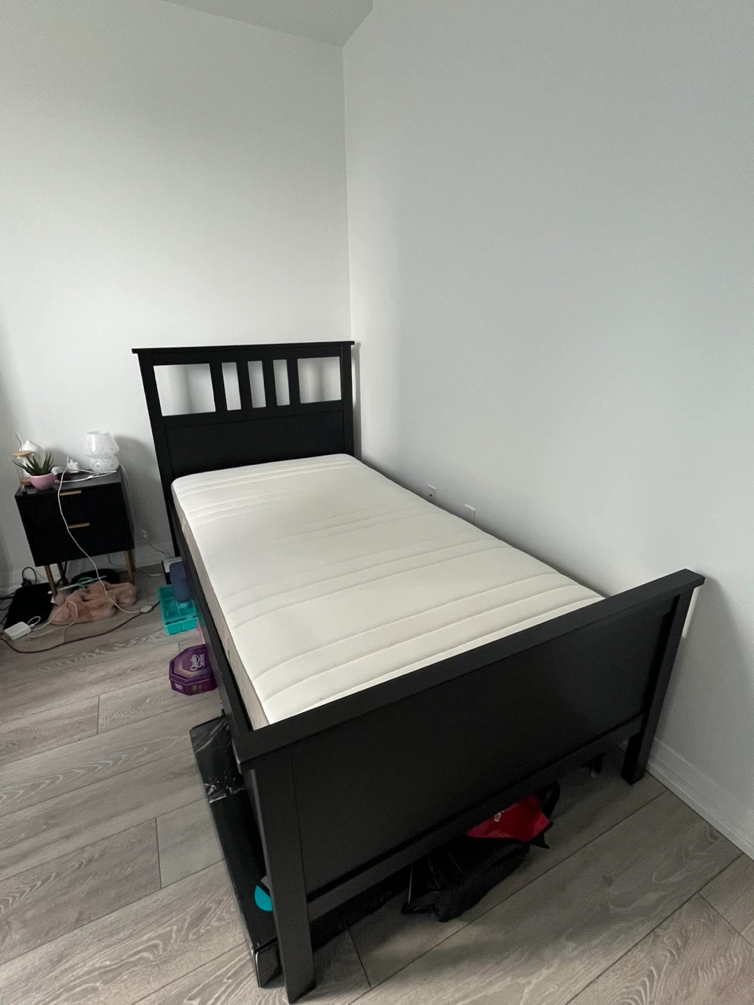 Black Twin Bed Frame with Mattress - photo 5
