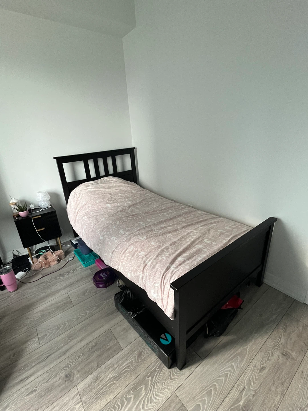 Black Twin Bed Frame with Mattress - photo 3