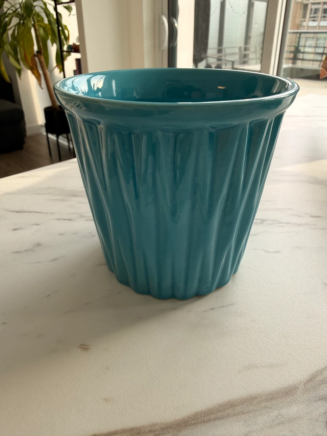 Turquoise Ceramic Planter Pot