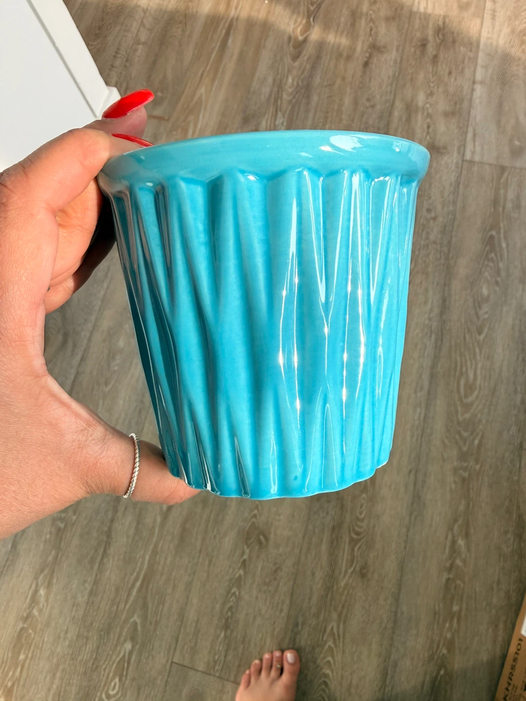 Turquoise Ceramic Planter Pot - photo 4