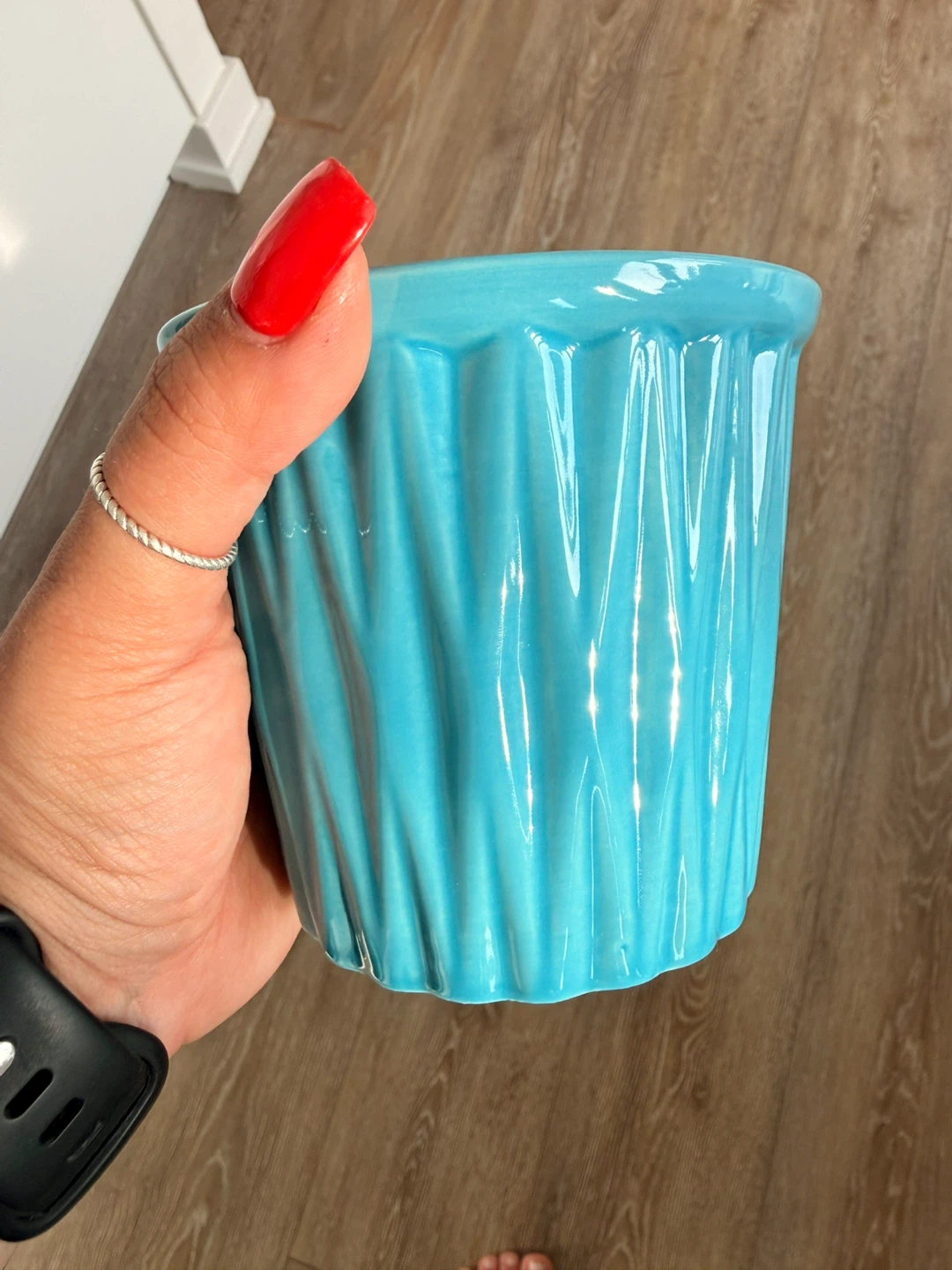 Turquoise Ceramic Planter Pot - photo 2