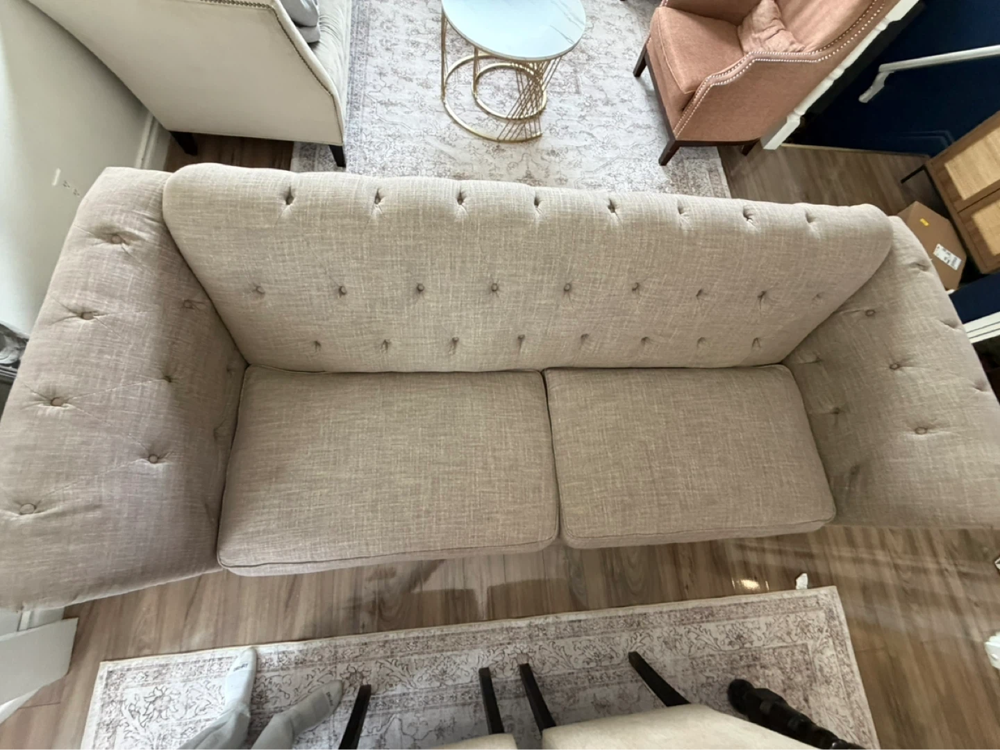 Tufted Chesterfield Sofa with Nailhead Trim - photo 3