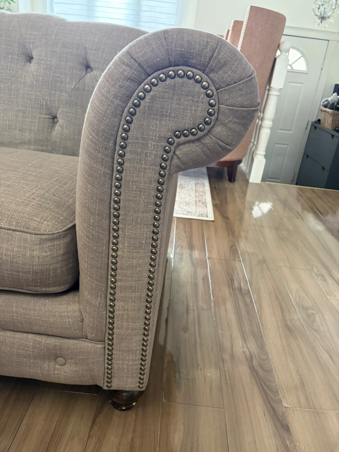 Tufted Chesterfield Sofa with Nailhead Trim - photo 4