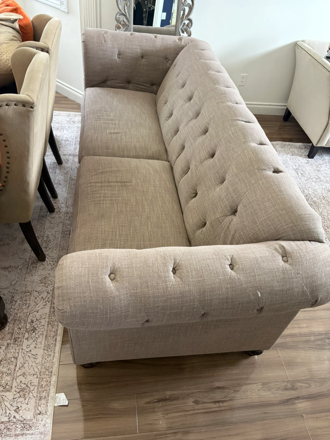 Tufted Chesterfield Sofa with Nailhead Trim - photo 2