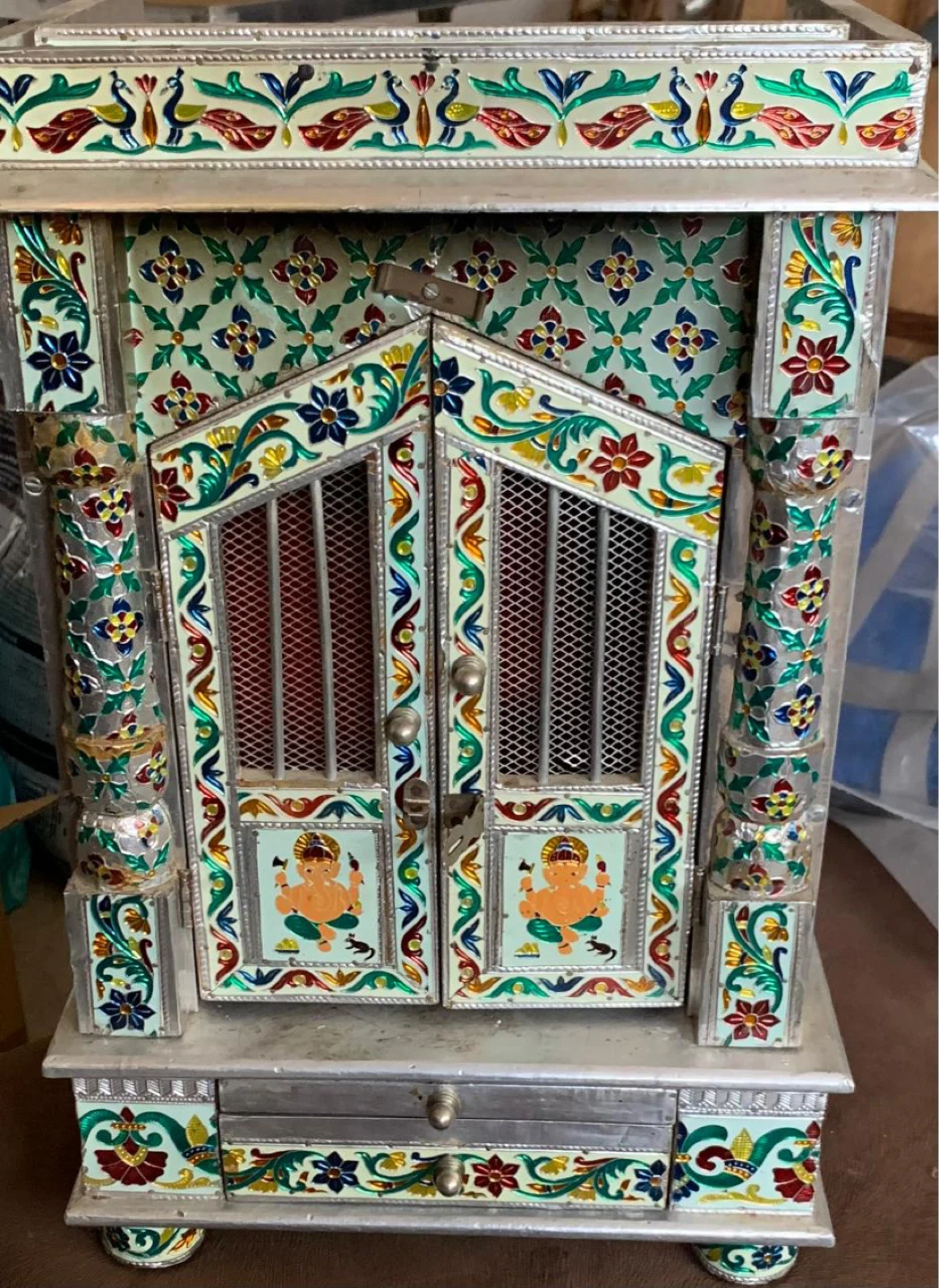 Decorative Metal Prayer Shrine (Home Mandir)