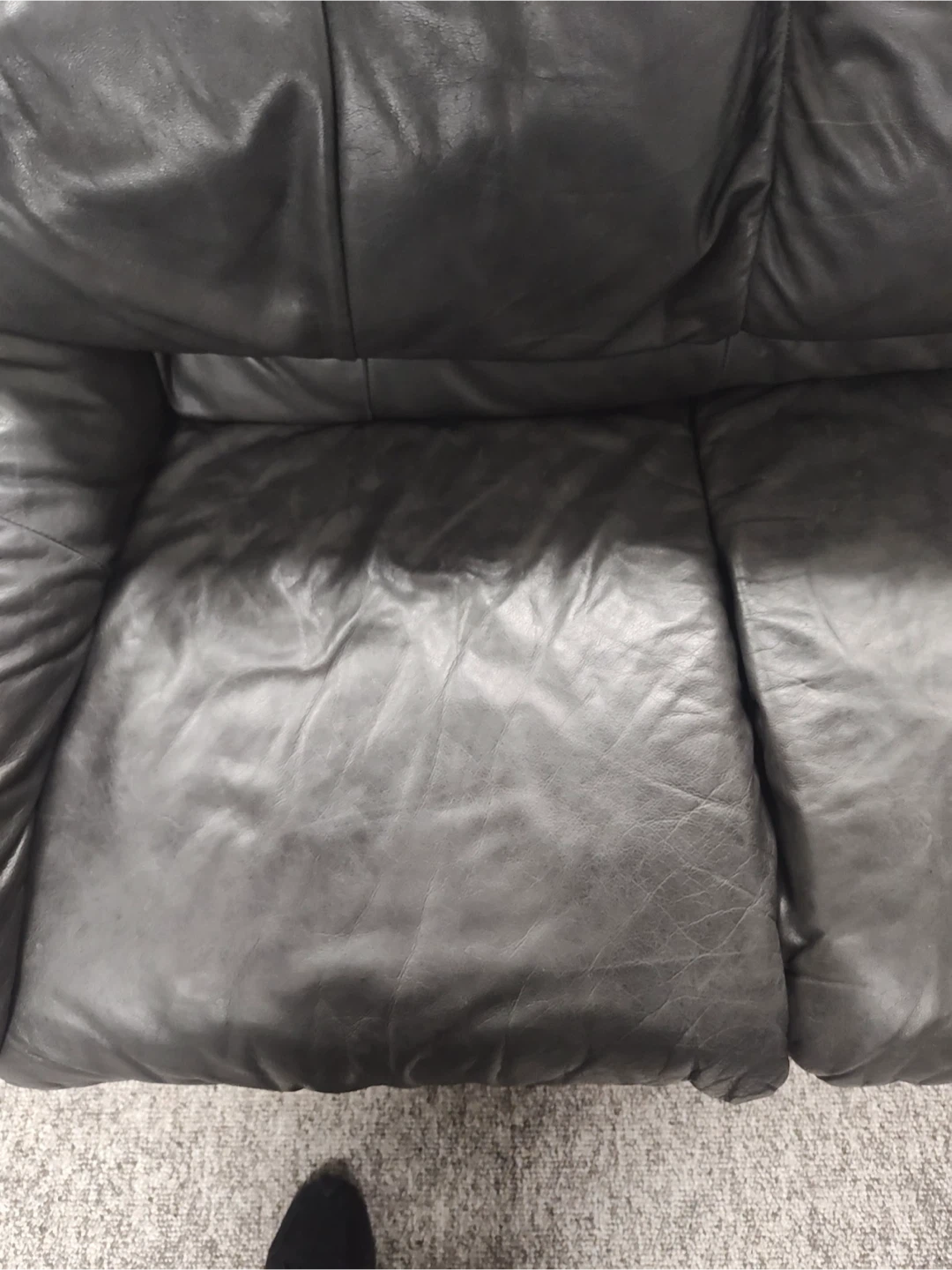 Charcol Gray Leather Sectional Sofa 3 Piece - photo 2
