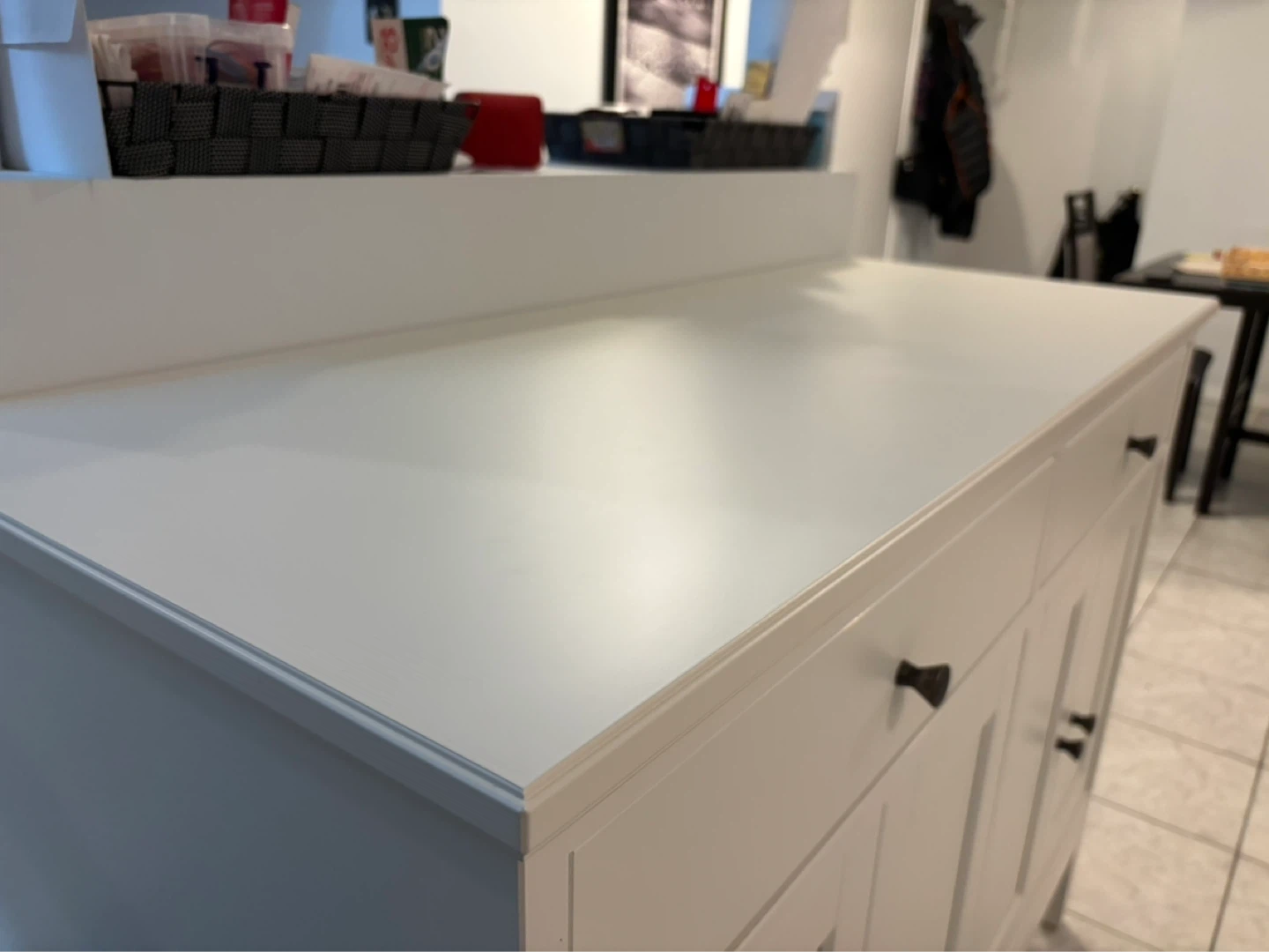 White Kitchen Island/Buffet with Storage - photo 3