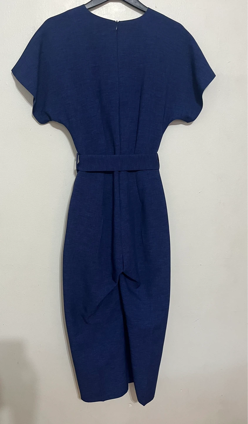 Closet London Blue Wrap Jumpsuit Size UK 8 / US 4 - photo 4