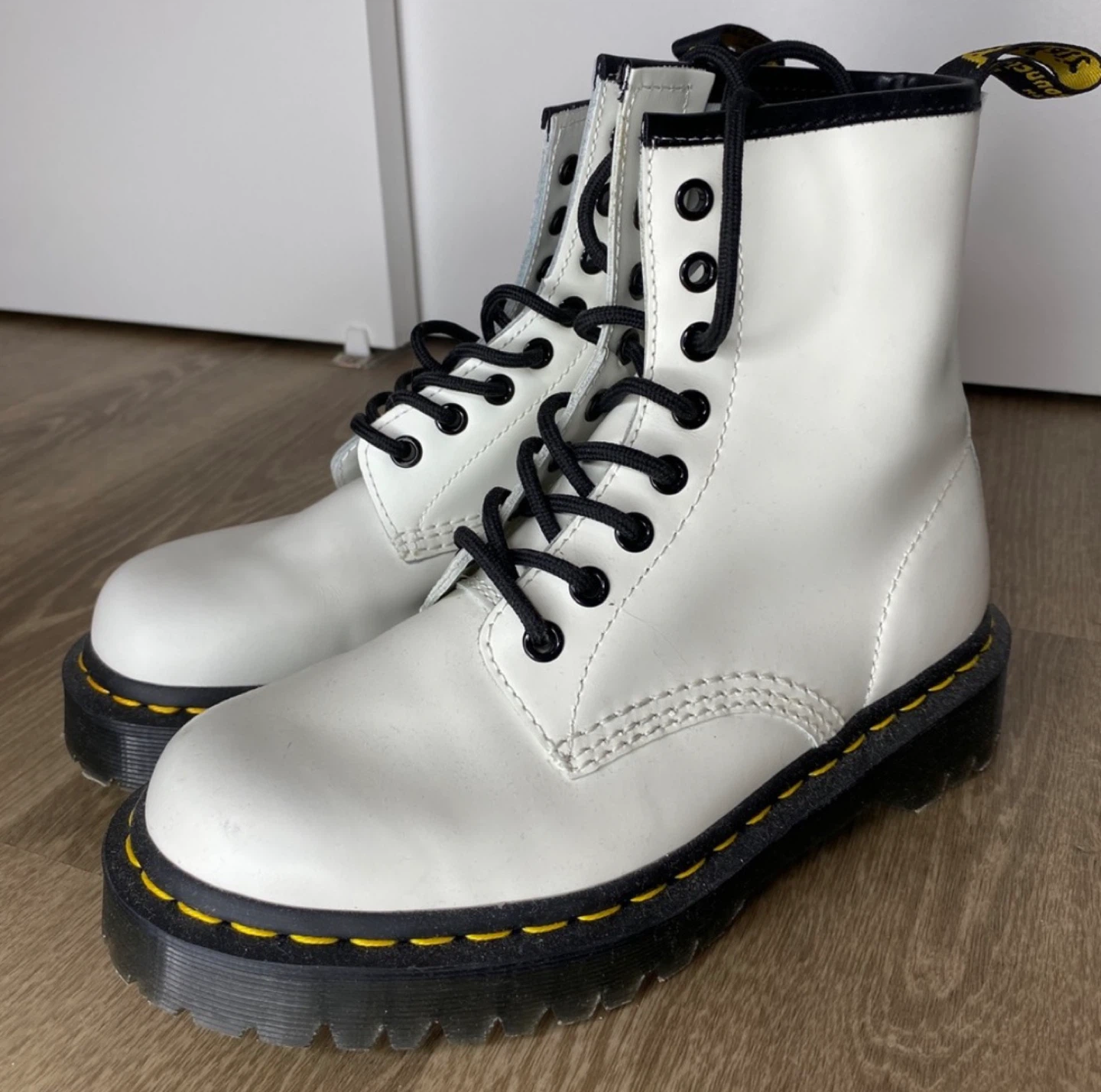 Dr. Martens White Platform Boots