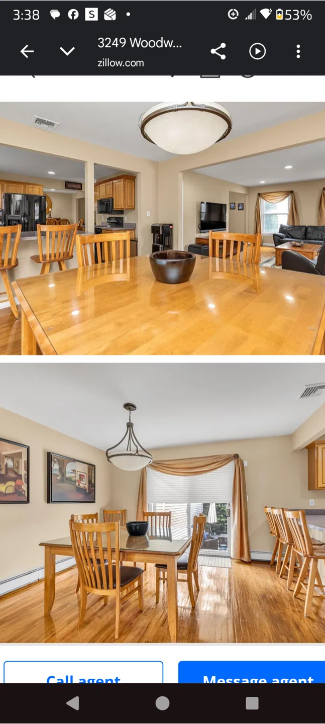 60 inch Square Wooden Dining Set with Glass Top $ 6 Chairs