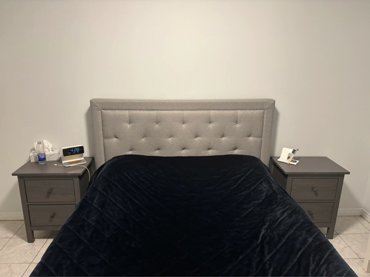 Grey Two-Drawer Nightstand - photo 3