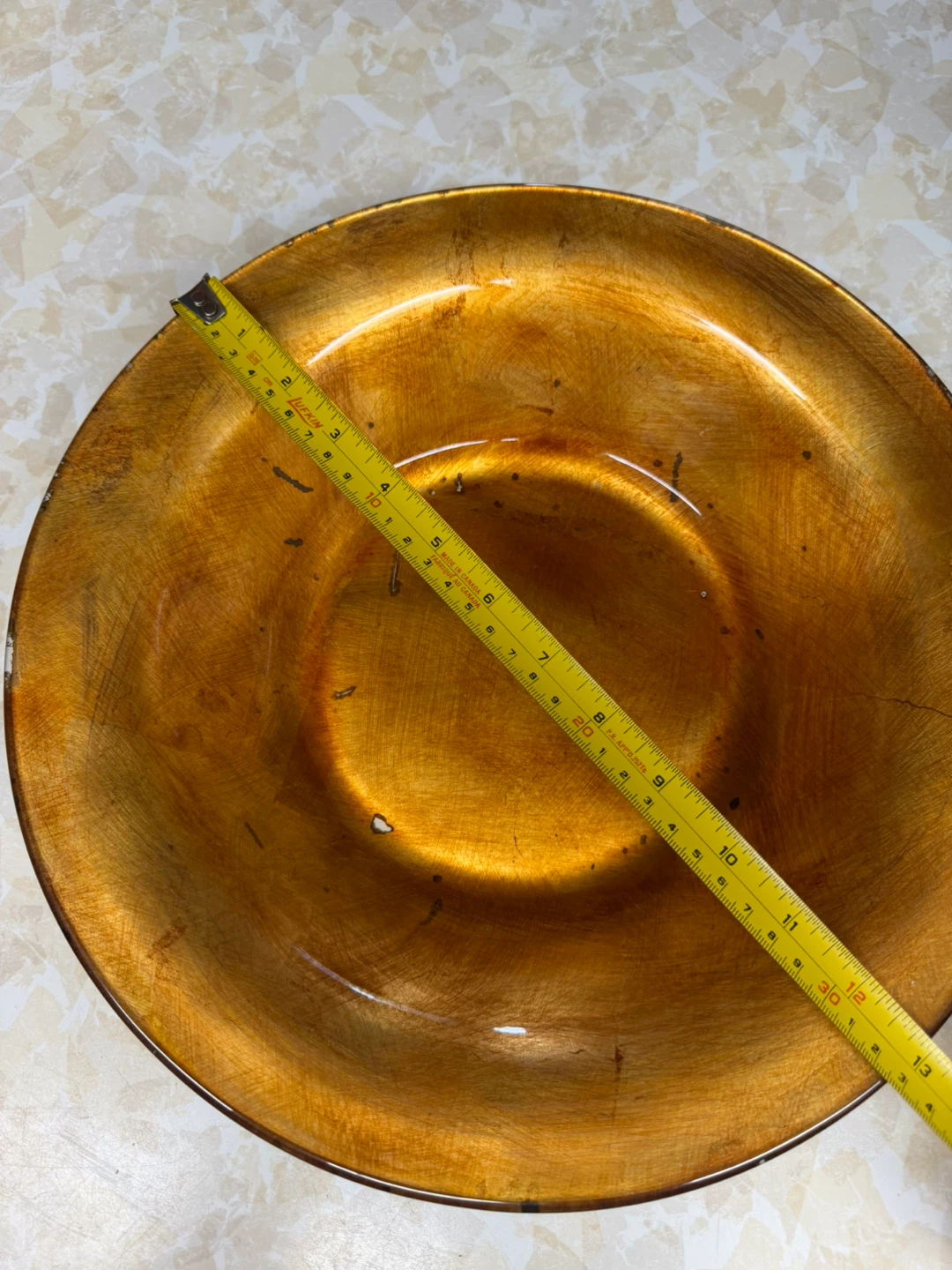 Decorative Glass Serving Bowl - Gold Swirl - photo 2