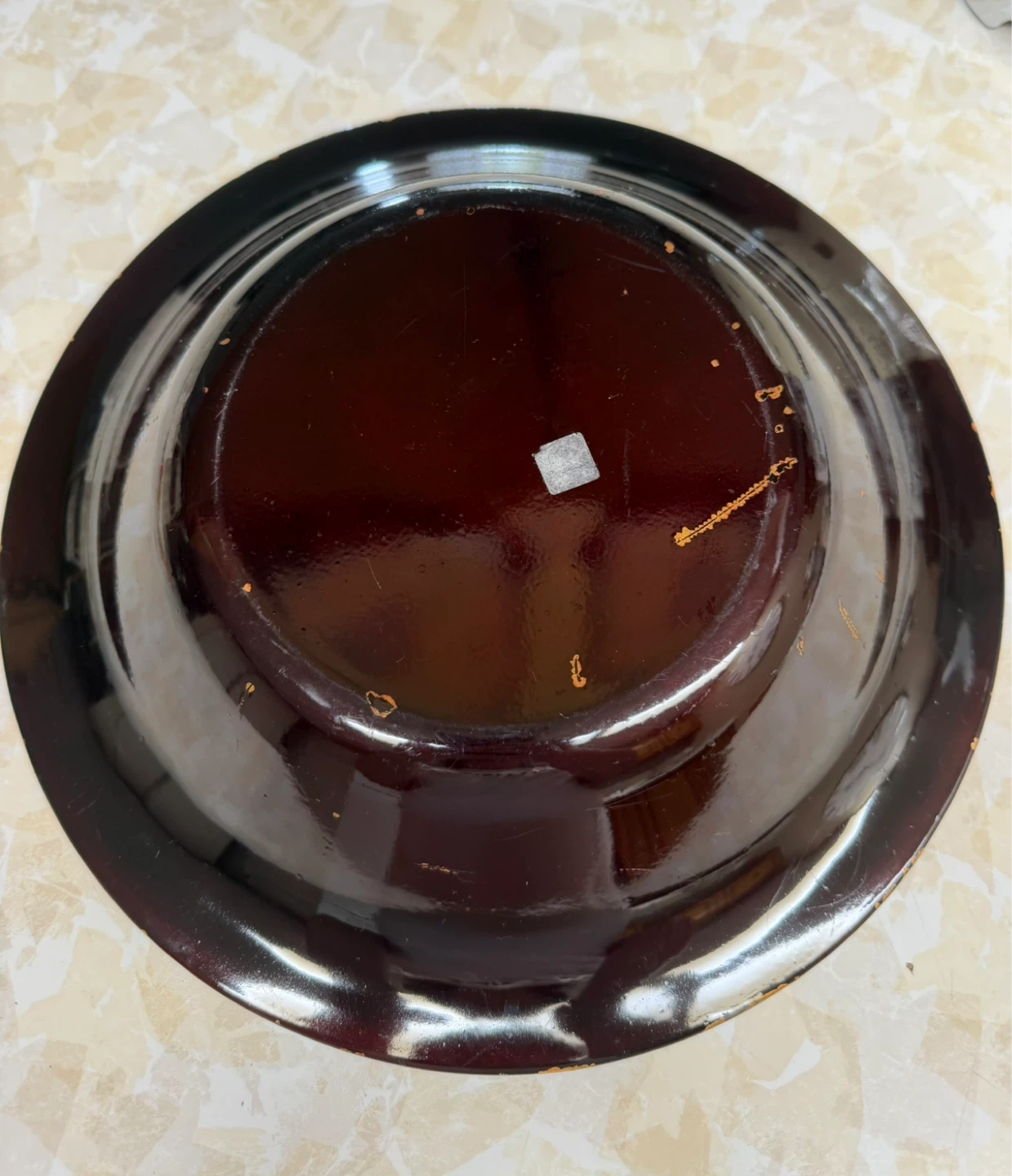 Decorative Glass Serving Bowl - Gold Swirl - photo 4
