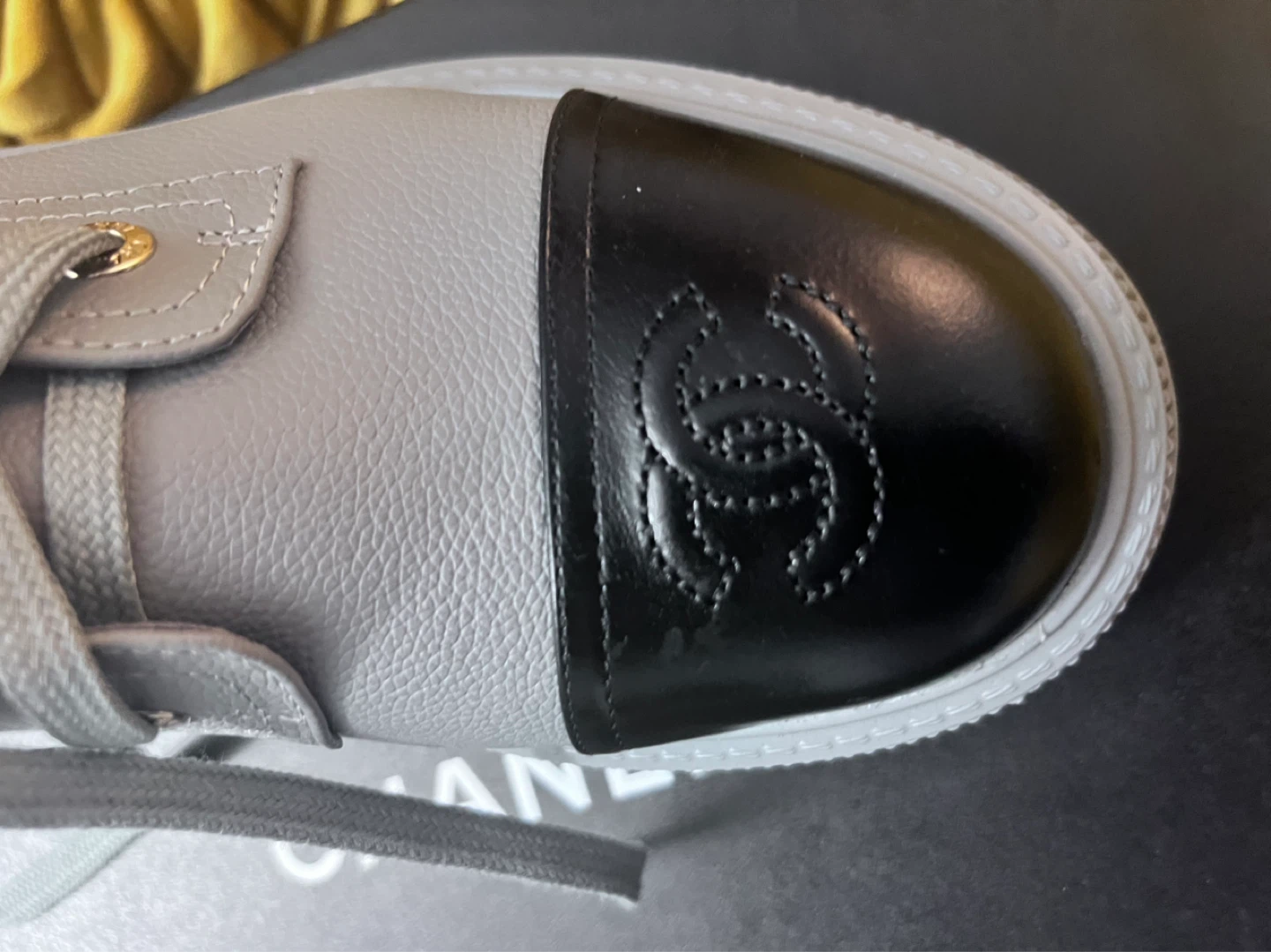 Chanel Grey and Black Cap Toe Boots - photo 4