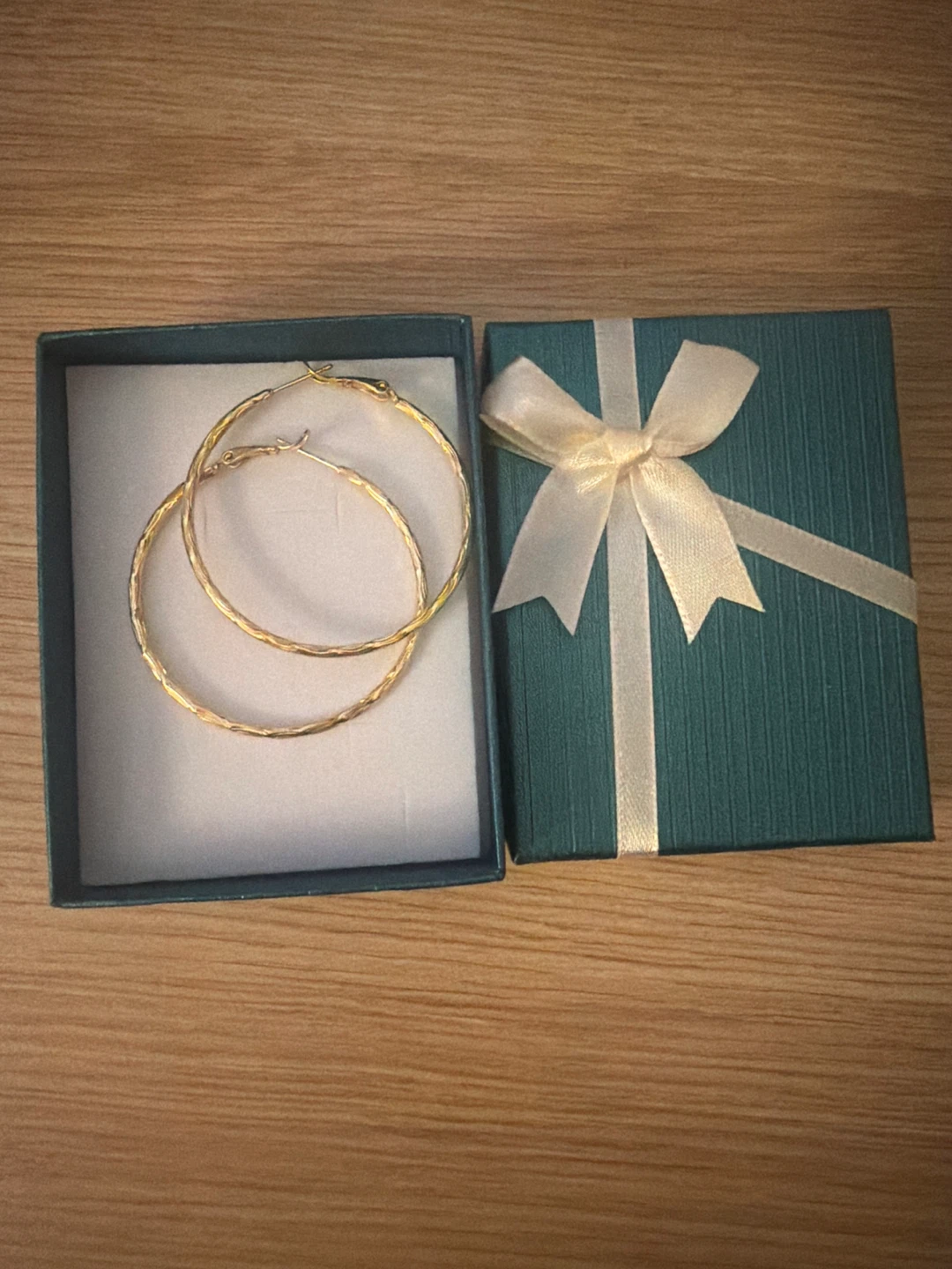 Gold Plated Hoop Earrings in Gift Box