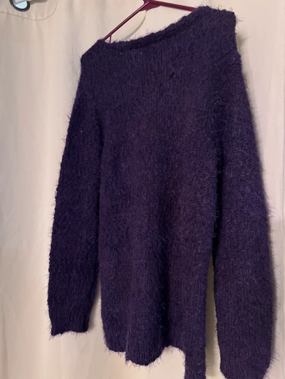 Reaction Kenneth Cole Purple Fuzzy Sweater XL/TG - photo 4