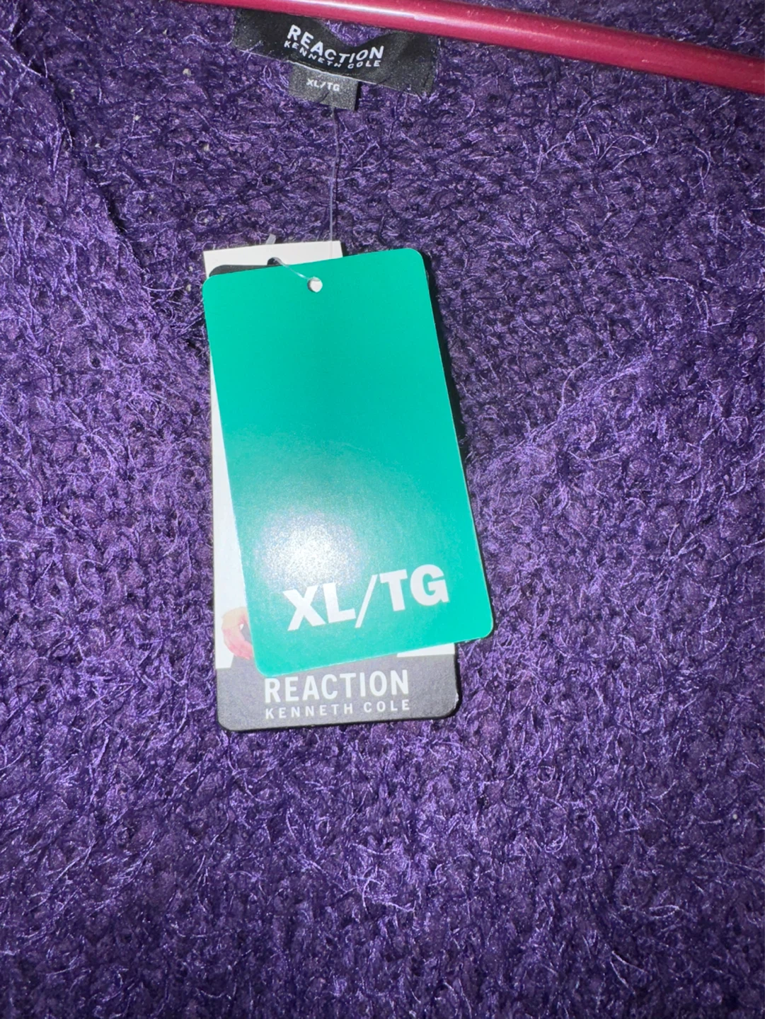 Reaction Kenneth Cole Purple Fuzzy Sweater XL/TG - photo 2