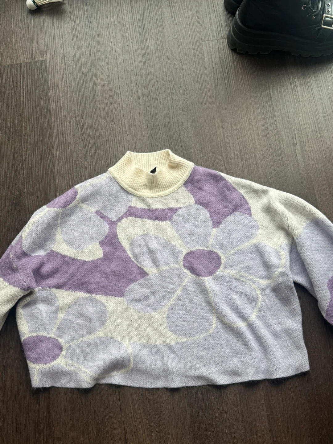 Women's Floral Mock Neck Sweater